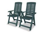 vidaXL Verstellbare Gartenstühle 2 Stk. Kunststoff Grün