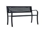 vidaXL Gartenbank 125 cm Schwarz Stahl