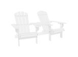 vidaXL Adirondack-Gartenstühle mit Tisch Massivholz Tanne Weiß