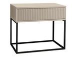 Carryhome Nachtkästchen , Schwarz, Kaschmir , Metall, Holzwerkstoff , 1 Schubladen , 60x51.7x38.5 cm , Schlafzimmer, Nachtkästchen