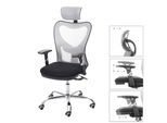 Bürostuhl MCW-F13, Schreibtischstuhl Drehstuhl, Sliding-Funktion 150kg belastbar Stoff/Textil ~ schwarz/grau