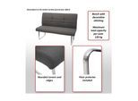 Set 2x Esszimmerstuhl+Sitzbank MCW-G55, Bank Küchenstuhl Stuhl, Stoff/Textil Edelstahl ~ grau-braun Bank 160cm