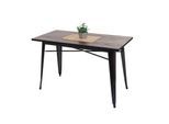 Esszimmertisch MCW-H10a, Tisch Bistrotisch, Metall Ulme Holz Industrial Gastronomie MVG schwarz-braun 120x60cm