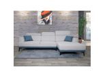 Sofa MCW-G44, Couch Ecksofa L-Form 3-Sitzer, Liegefläche Nosagfederung Taschenfederkern verstellbar 277cm ~ rechts, hellgrau