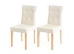 2er-Set Esszimmerstuhl MCW-E58, Stuhl Essstühle ~ Kunstleder creme, helle Beine