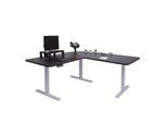 Eck-Schreibtisch MCW-D40, Bürotisch Computertisch elektrisch höhenverstellbar 178x178cm 84kg MVG ~ schwarz, grau