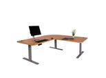 Eck-Schreibtisch MCW-D40, Bürotisch Computertisch elektrisch höhenverstellbar 178x178cm 84kg MVG ~ eiche, grau