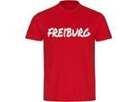 multifanshop Herren T-Shirt - Freiburg - Textmarker - Druck weiß - Männer