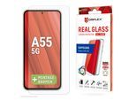 Displex Displayschutzglas »Real Glass + Case«, für Samsung Galaxy A55 5G, (1 St.), Bildschirmschutz, Displayschutzfolie,Einfach anbringen,kratz-&stossfest