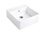 Villeroy und Boch Spülstein Einzelbecken 632061R1 Ablaufgarnitur, Handbetätigung, Befestigungssatz, weiß