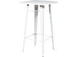Hoher Outdoor-Tisch meet by Paperflow URBAN, quadratisch, B 600 x H 1080 mm, Stahl verzinkt, weiss-weiss