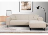 Ecksofa HOME AFFAIRE "ARROS L-Form mit Wellenunterfederung, Masse B/T/H: 235/163/81 cm", beige (creme), B:235cm H:81cm T:163cm, 100% Polyester, Sofas, Ecksofa, incl. Zierkissen, mit Recamiere rechts/links bestellbar, auch in Cord