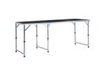 vidaXL Klappbarer Campingtisch Grau Aluminium 180 x 60 cm