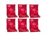 NYVI Gartenstuhl-Auflage Barcelona – Niedriglehnerauflage für Gartenstühle Dessin:Red Flower;Anzahl:6er Set