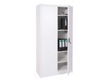Aktenschrank MCW-H17, Stahlschrank Büroschrank Schrank, 2 Türen abschließbar Metall ~ 185x90x40cm weiß