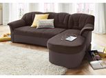 Ecksofa DOMO COLLECTION "Elva, zeitlose Formensprache, elegante Rückensteppung, L-Form", braun (mokka, braun), B:240cm H:84cm T:82cm, Kunstleder SOFTLUX / Struktur ( 100% Polyester), Microfaser PRIMABELLE (100% Polyester), (geprägte) Luxus-Microfaser (100% Polyester), Sofas, wahlweise mit Bettfunktion und Federkern