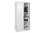 Aktenschrank MCW-H17, Stahlschrank Büroschrank Schrank, 2 Türen abschließbar Metall ~ 185x90x40cm grau
