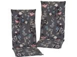 NYVI Gartenstuhl-Auflage Barcelona – Hochlehnerauflage für Gartenstühle Dessin:Vintage Flower;Anzahl:2er Set
