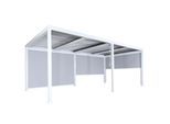 Alu Pergola MCW-L41 mit 3x Seitenwand, Lamellen-Pavillon, stabiles 8cm-Metall-Gestell 3x6m ~ weiß