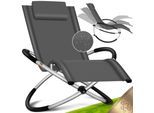 KESSER® Relaxliege Liegestuhl Gartenliege Gartenstuhl Klappstuhl faltbar Schwungliege Schaukelsessel ergonomische Relaxsessel wetterfest 180 kg Belastung 174 x 78 x 89 cm