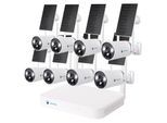 LUVISION Dual WLAN Solar Akku Überwachungssystem 10 Kanal NVR 4MP Überwachungskamera Set Mikrofon 8 Kameras