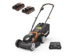Worx WG779E - Akku Rasenmäher - 2x20V/2,5Ah - 34 cm Schnittbreite