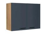 Nobilia Küchenoberschrank , Blau, Eichefarben , Metall , 2 Fächer , nur wie online abgebildet bestellbar , 90x72x35 cm , Blauer Engel, Pefc, Goldenes M, Made in Germany, DGM-Klimapakt , hängend , Küchen, Küchenmöbel, Küchenschränke