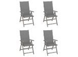 vidaXL Verstellbare Gartenstühle 4 Stk. mit Auflagen Massivholz Akazie