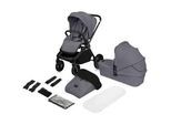 Lionelo Kinderwagenset , Grau , 2-teilig , 62x110x93 cm , EN 1888 , Baby on Tour, Kinderwagen, Kombikinderwagen