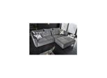 riess-ambiente Ecksofa MARRAKESCH - 245cm grau Samt Metallfüße inklusive Kissen
