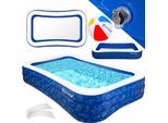 KESSER® Aufblasbarer Pool Familienpool für Kinder und Erwachsene Gartenschwimmbad Familienschwimmbad Sommer Planschbecken Füllmenge Kinderfreundlich Entwässerungslöcher