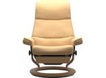 Relaxsessel STRESSLESS "View", gelb batick, B:91cm H:109cm T:82cm, Leder BATICK: BATICK ist ein leicht korrigiertes, durchgefärbtes und genarbtes Möbelleder, bei dem die meisten Unebenheiten und Spuren in der Regel entfernt wurden., Leder PALOMA: PALOMA ist ein durchgefärbtes Semianilin-Möbelleder mit natürlicher Narbung., ROHLEDER Stoff Q2 FARON: Ein fester zuverlässiger Bouclu00e9 mit einem stru