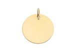 Anhänger mit Gravur ADELIA´S "Damen 585 Gold Gravurplatte Anhänger Ø 14 mm", gold, Schmuckanhänger, Damen, Gold, für Damen