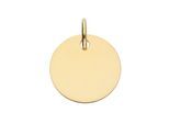 Anhänger mit Gravur ADELIA´S "Damen 585 Gold Gravurplatte Anhänger Ø 12 mm", gold, Schmuckanhänger, Damen, Gold, für Damen