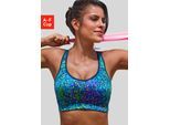 Sport-BH LASCANA ACTIVE, Damen, Gr. 80, Cup B, bunt (grün, bunt), Microtouch, Obermaterial: 76% Polyamid, 24% Elasthan, BHs Sport-BH, mit integrierten Schalen im Cup