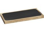 Servierbrett WENKO "Modell Ava", braun (brett: natur, platte: schiefer grau), B:30cm H:2cm L:15cm, Akazienholz, Schneidebretter, Servierbrett, rustikales Küchenbrett, ideal zum Servieren, herausnehmbare Platte