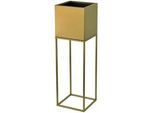 Xxxl Blumenständer , Goldfarben , Metall , 19x67x19 cm , Handmade in Europe , UV-beständig , Wohnzimmer, Wohnzimmertische, Blumenständer, Sonstige Blumenständer