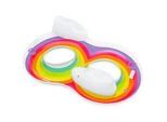 Bestway Schwimmring 186 x 116 cm Rainbow Dreams | für 2 Personen mit Kopfstütze