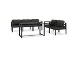 vidaXL 6-tlg. Garten-Lounge-Set mit Kissen Aluminium Anthrazit