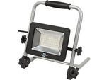LED-Baustrahler brennenstuhl® EL 4052 M, 50 W, 4500 lm, 6500 K, schwenk- und arretierbar, klappbar, IP65, Kabellänge 5 m, schwarz-silber