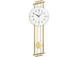 Funk-Pendelwanduhr AMS "F5315", grau (messingfarben), Wanduhren, B/H/L: 23cm x 7cm x 65cm, Quarzuhr, Metallgehäuse,Esszimmer,Wohnzimmer