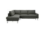 Hom`in Ecksofa , Grau , Textil , Ottomane links, L-Form , 276x200 cm , Blauer Engel, Goldenes M, Oeko-Tex® Standard 100, DGM-Klimapakt , Typenauswahl, Bettkasten erhältlich, Fußauswahl, Lederauswahl, Stoffauswahl, planbar, Armteilvarianten, Rückenhöhen wählbar, seitenverkehrt erhältlich, Bettfunktion erhältlich, Rücken echt , Wohnzimmer, Sofas & Couches, Wohnlandschaften, Ecksofas