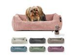 Rohrschneider ® Hundebett waschbar für kleine Hunde mit Hundekissen Cord (ca. 55x42 cm) inkl. Gassibeutel
