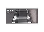 ADB Doppelmaulschlüsselsatz, 18-teilig, Chrom-Vanadium, SW 8-19 mm, Hartschaumeinlage, L 400 x B 190 x H 35 mm, silber