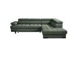 Welnova Ecksofa , Dunkelgrün , Textil , Uni , Ottomane rechts, L-Form , 263x223 cm , Typenauswahl, Bettkasten erhältlich, Lederauswahl, Stoffauswahl, seitenverkehrt erhältlich, Bettfunktion erhältlich, Hocker erhältlich, Rücken echt , Wohnzimmer, Sofas & Couches, Wohnlandschaften, Ecksofas