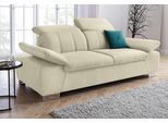 2,5-Sitzer DOMO COLLECTION "Milan inklusive komfortablen Federkern für mehr Sitzkomfort", beige, B:215cm H:77cm T:93cm, Kunstleder SOFTLUX;Luxus-Microfaser ALTARA NUBUCK (100% Polyester);Luxus-Microfaser (100% Polyester), Sofas, mit Rückenverstellung