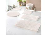 my home Badematte »Maren, Badvorleger, Badezimmer Teppich«, rutschhemmend beschichtet, fussbodenheizungsgeeignet, Bio-Baumwolle, Badteppich, Badematten auch als 3 teiliges Set