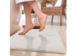 Paco Home Badematte »Corby 256«, Höhe 13 mm, fussbodenheizungsgeeignet, Badteppich, Uni Farben, Motiv Steine, Hoch-Tief Effekt
