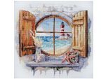 Stickbild "Fenster zum Meer", 27 x 26 cm