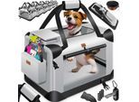 LOVPET® Hundebox Hundetransportbox faltbar Inkl.Hundenapf Transporttasche Hundetasche Transportbox für Haustiere, Hunde und Katzen Haustiertransportbox